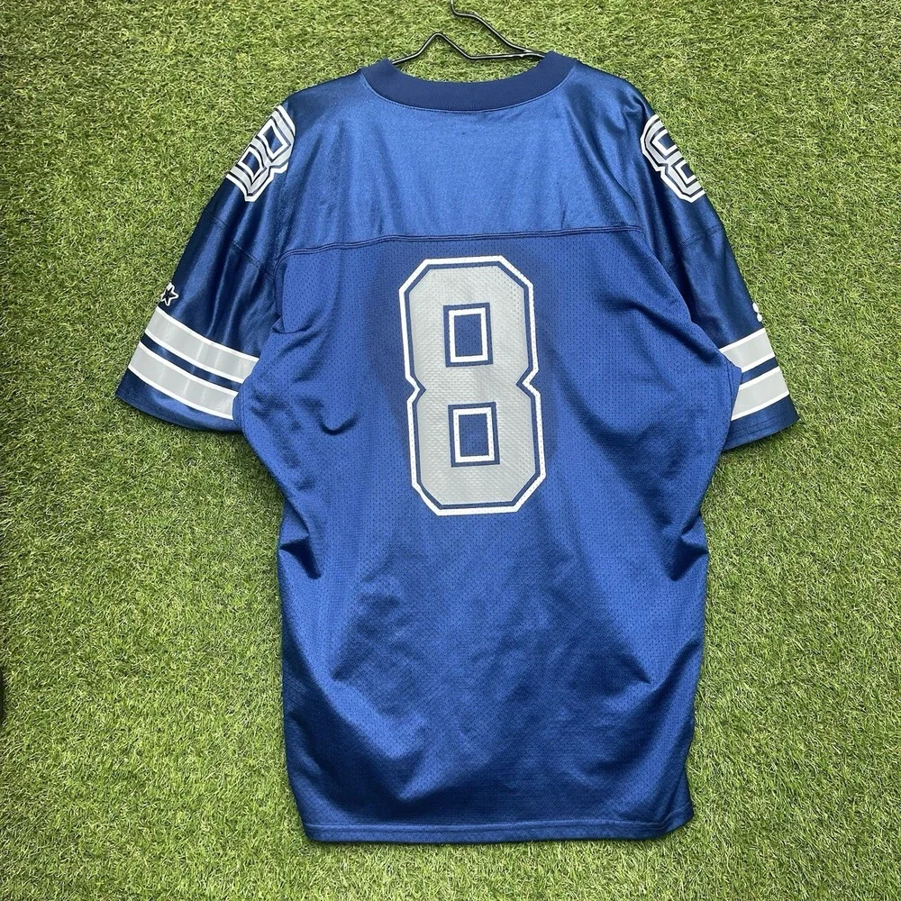 Dallas Cowboys Starter Jersey Mens Size 52 Troy Aikman #8 Blank Football Blue